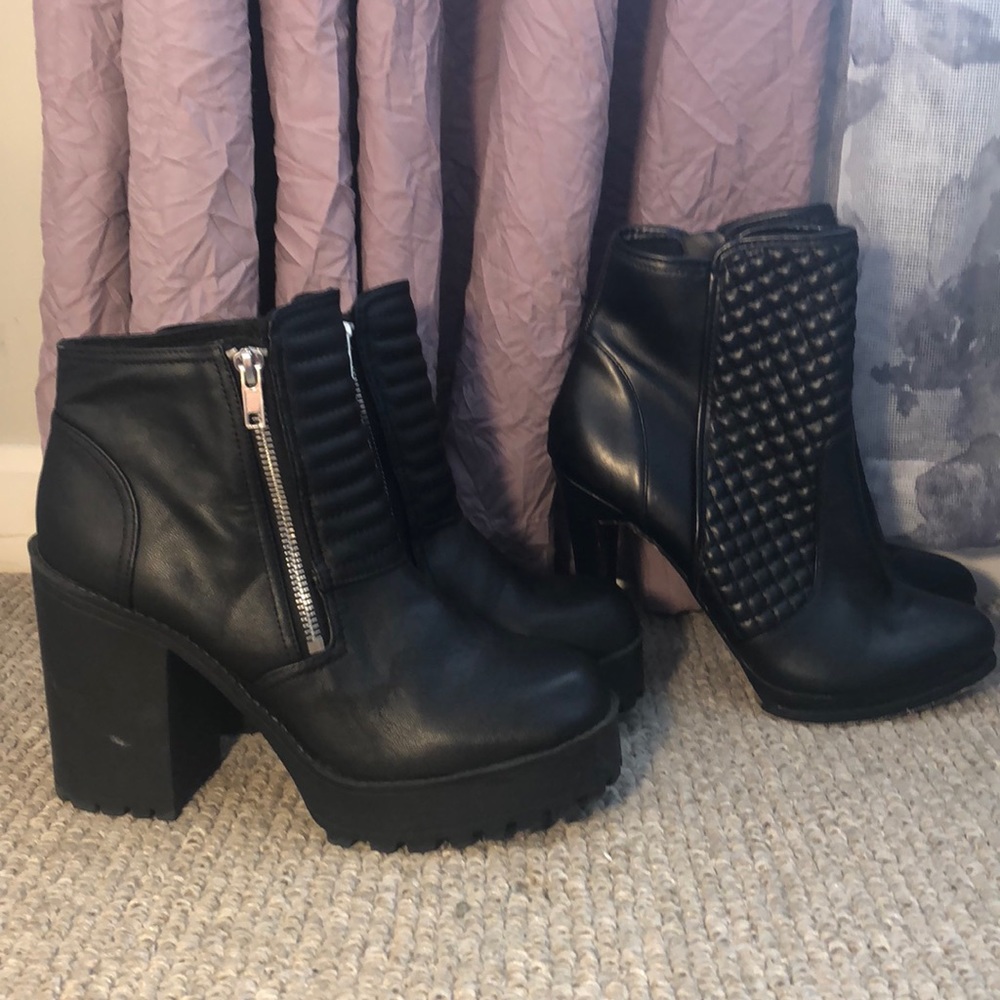 Two Pairs of Black Ankle Boots Size 8